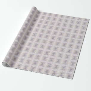Boxed In Chalk Grey Lavender Geometric Design Wrapping Paper