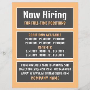 Boxed Text, Vacancy Recruitment Advertising Flyer