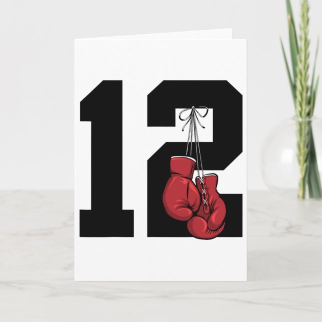 Boxer 12 Year Boxing 12th Birthday  Card (Front)