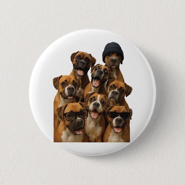 Boxer  2 inch round button (Front)