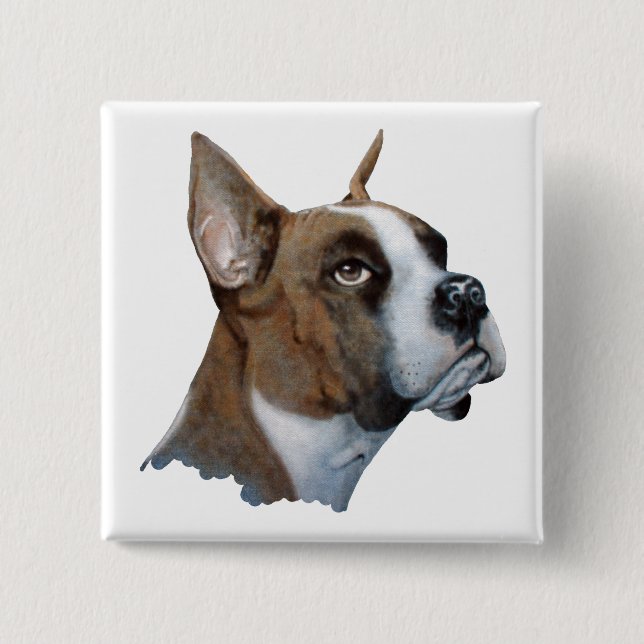 Boxer 2 Inch Square Button (Front)