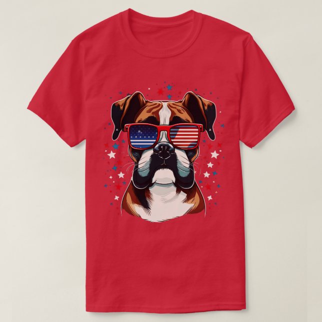Boxer 4th of July 2 T-Shirt (Design Front)