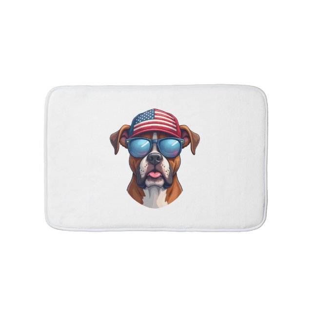 Boxer 4th of July Bath Mat (Front)