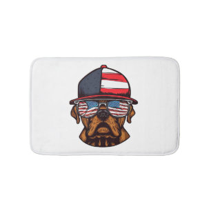 Boxer 4th of July Bath Mat