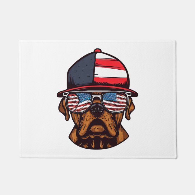 Boxer 4th of July Doormat (Front)