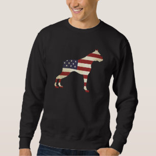 Boxer 4th Of July Men Women Usa American Flag Dog Sweatshirt
