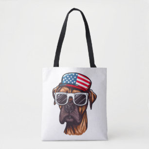 Boxer 4th of July Party Tote Bag
