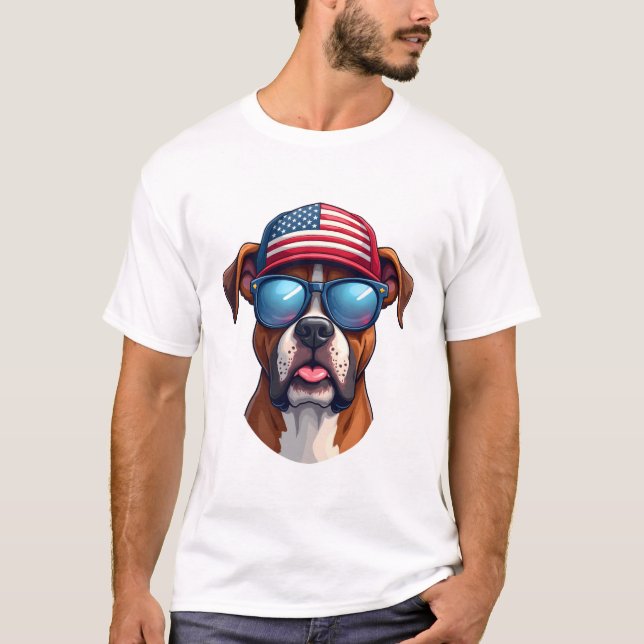 Boxer 4th of July T-Shirt (Front)