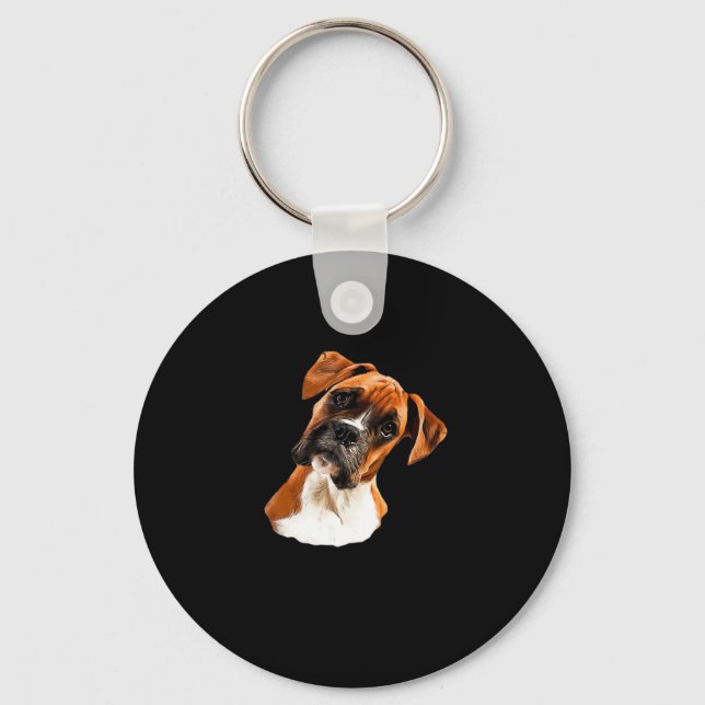 Boxer A Beautiful Boxer Head Tilt Classic T-Shirt Keychain (Front)