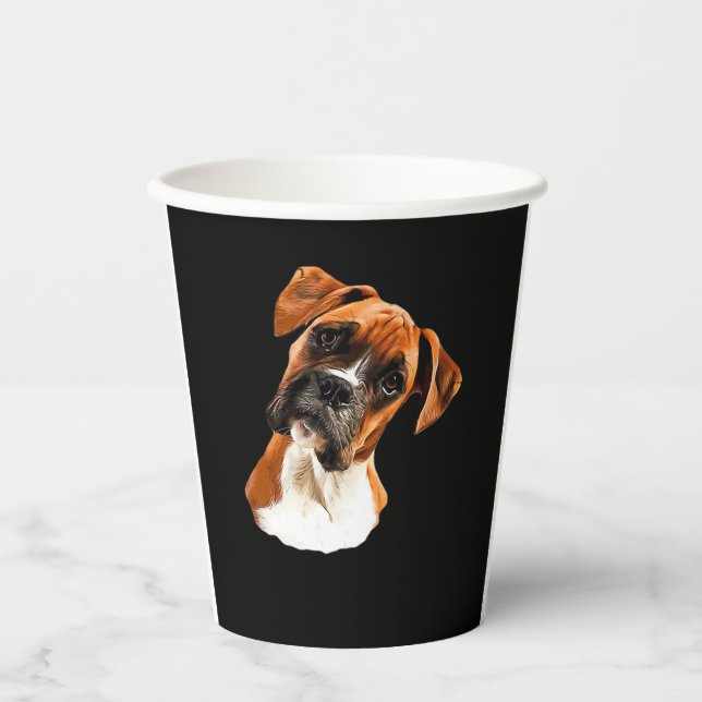 Boxer A Beautiful Boxer Head Tilt Classic T-Shirt Paper Cups (Front)