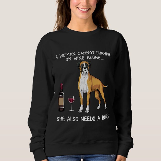 Boxer And Wine Dog Sweatshirt (Front)