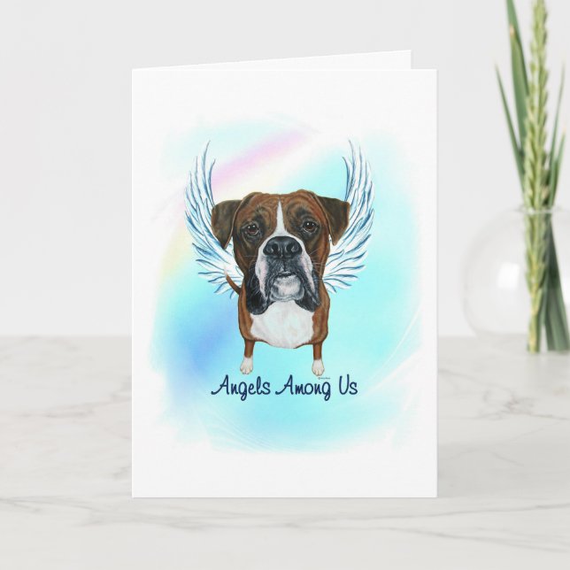Boxer Angel Dog Pet Loss Sympathy Card (Front)