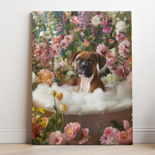 Boxer Art Impression sur toile de salle de bain
