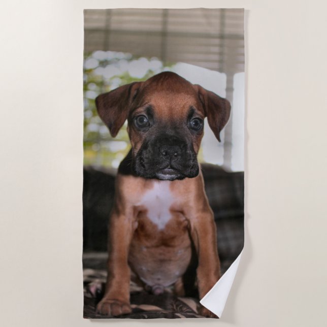 Boxer Baby Beach Towel (Front)