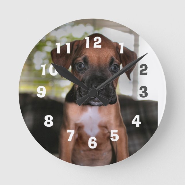 Boxer Baby Round Clock (Front)