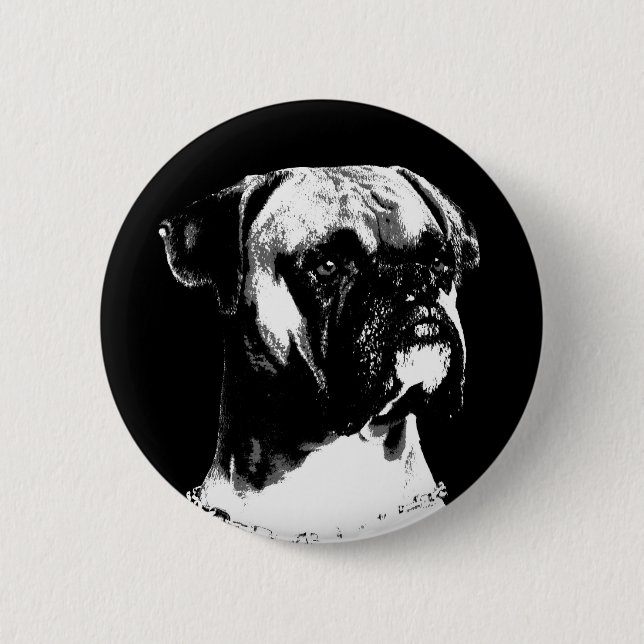 Boxer badge 2 inch round button (Front)