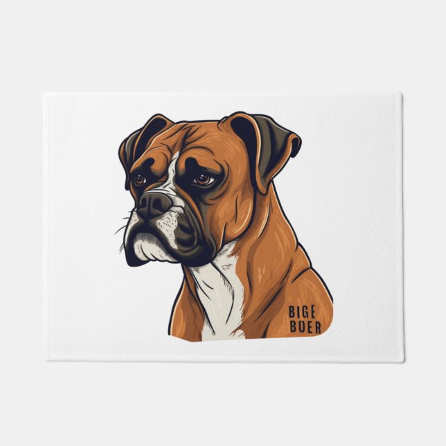 Boxer Bark Designs Punchy Graphic designs Doormat (Front)