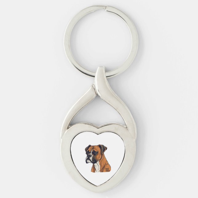 Boxer Bark Designs Punchy Graphic designs Keychain (Front)