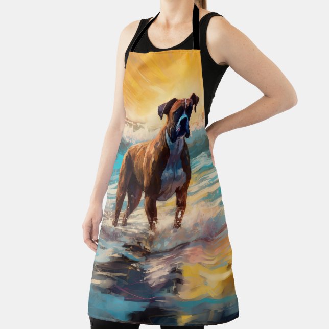 Boxer Beach Surfing Painting Apron (Insitu)