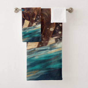 Boxer Beach Surfing Painting Bath Towel Set