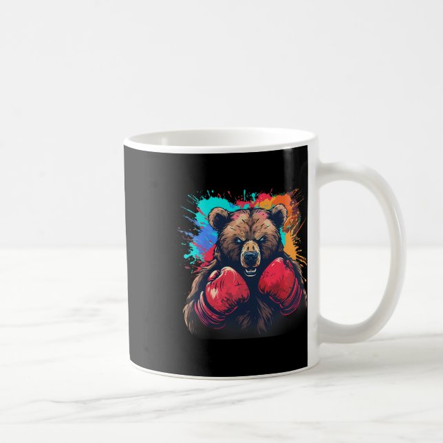 Boxer Bear With Boxing Gloves Kickboxing Funny Box Coffee Mug (Right)