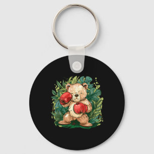 Boxer Bear With Boxing Gloves Kickboxing Funny Box Keychain