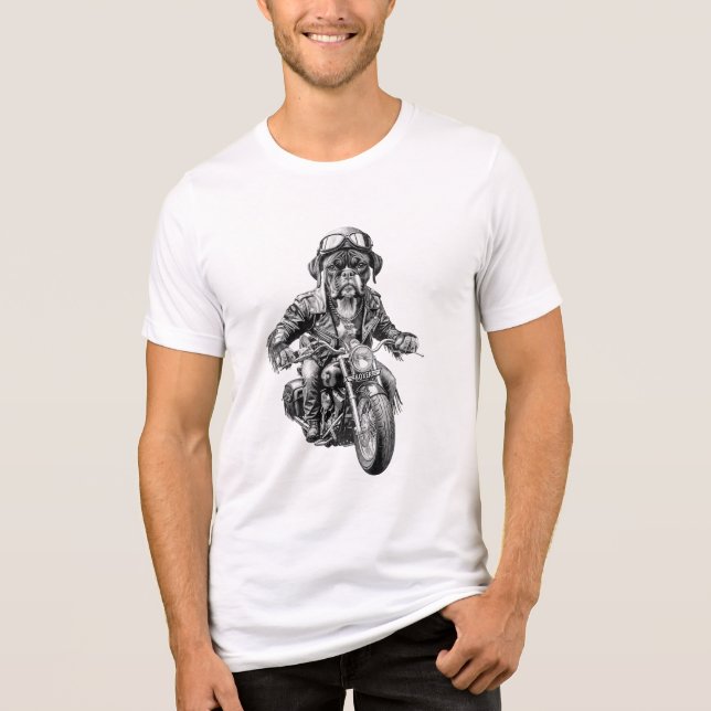 Boxer Biker Dog Tri-Blend Shirt (Front)