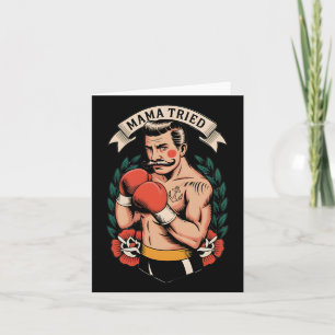 Boxer Boxing American Traditional Tattoo Art Flash Card