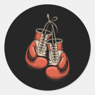 Boxer Boxing American Traditional Tattoo Art Flash Classic Round Sticker