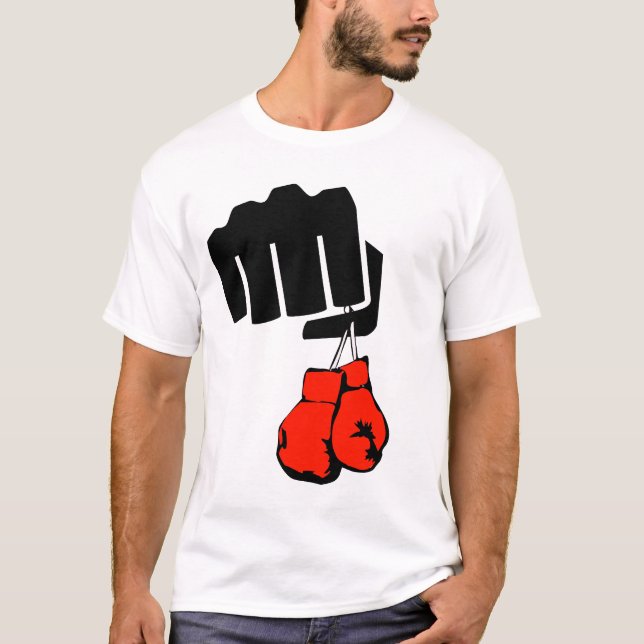 boxer, boxing, fist and Boxing gloves T-Shirt (Front)