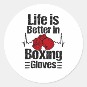 Boxer Boxing Gloves Boxing Match Martial Arts Classic Round Sticker