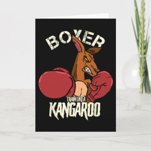 Boxer Boxing Kickboxing Train Like A Kangaroo  Card