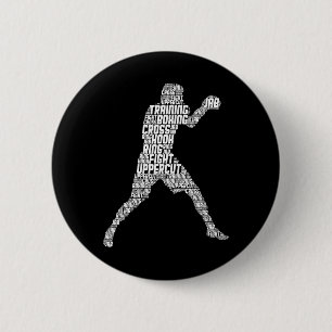 Boxer Boxing Men Kids Boys Youth 1 2 Inch Round Button