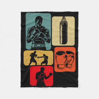 Boxer Boxing Ring Combat Sport Fighting Boxing Glo Fleece Blanket