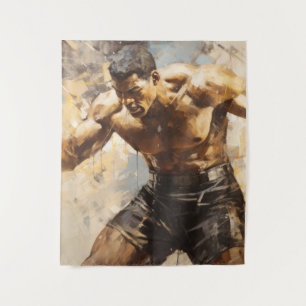 Boxer Boxing Sport Painting Abstract Art Decor Tapestry