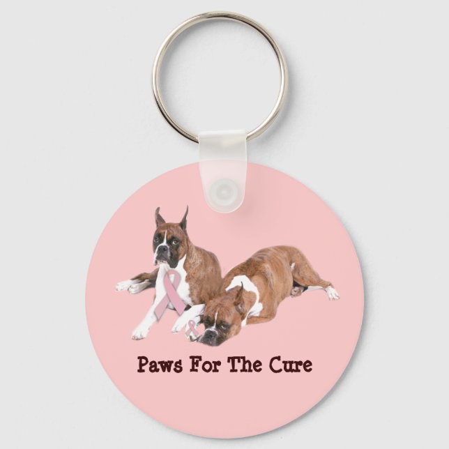 Boxer Breast Cancer Keychain (Front)