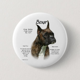 Boxer (brindle) History Design 2 Inch Round Button