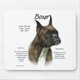 Boxer (brindle) History Design Mouse Pad