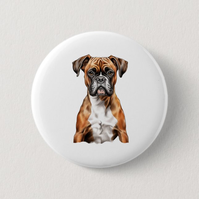 Boxer Buddies Cute Dog Designs for Loyal Boxer 2 Inch Round Button (Front)