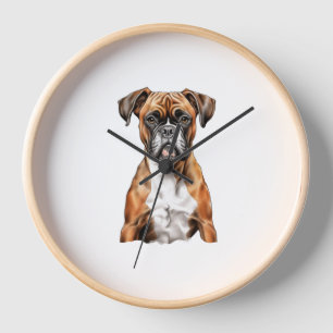 Boxer Buddies Cute Dog Designs for Loyal Boxer Clock