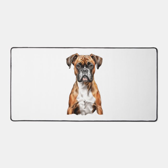 Boxer Buddies Cute Dog Designs for Loyal Boxer Desk Mat (Front)