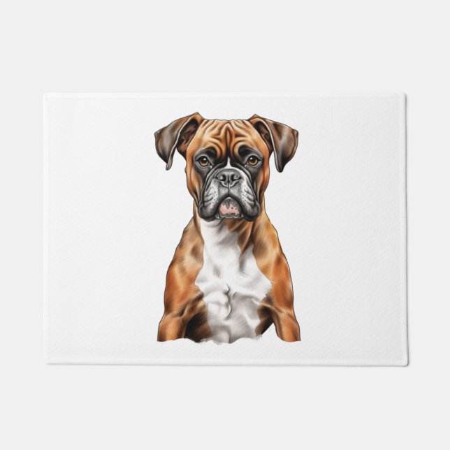 Boxer Buddies Cute Dog Designs for Loyal Boxer Doormat (Front)