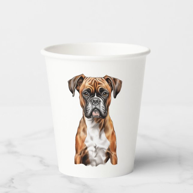 Boxer Buddies Cute Dog Designs for Loyal Boxer Paper Cups (Front)