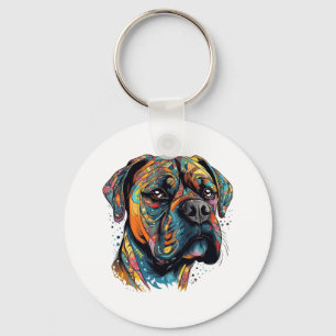 Boxer Buddies Playful Pup File Summary Digital Keychain