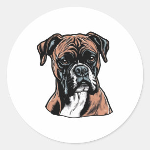 Boxer Buddy Humourous Protective Classic Round Sticker