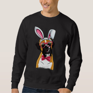 Boxer Bunny Ears Glasses Eggs Cute Easter Dog Owne Sweatshirt