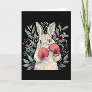 Boxer Bunny With Boxing Gloves Kickboxing Funny Bo Card