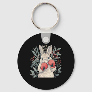 Boxer Bunny With Boxing Gloves Kickboxing Funny Bo Keychain