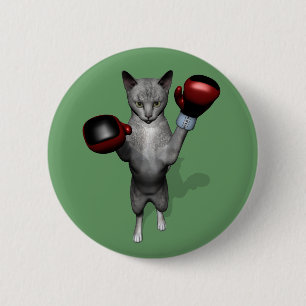Boxer Cat 2 Inch Round Button