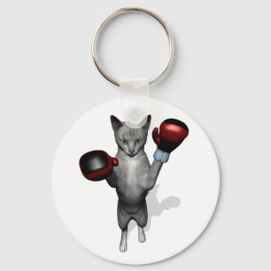 Boxer Cat Keychain